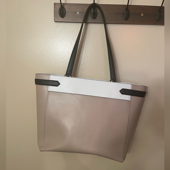 Kate Spade Staci Saffiano Color Block Large Laptop Carryall Tote Bag Beige NWOT - Picture 6 of 10